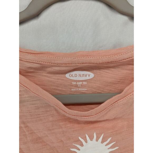 Old Navy The Easy Tee XS Orange Womens Sunny Side Up‎ Short Sleeve Summer TShirt - Picture 4 of 8